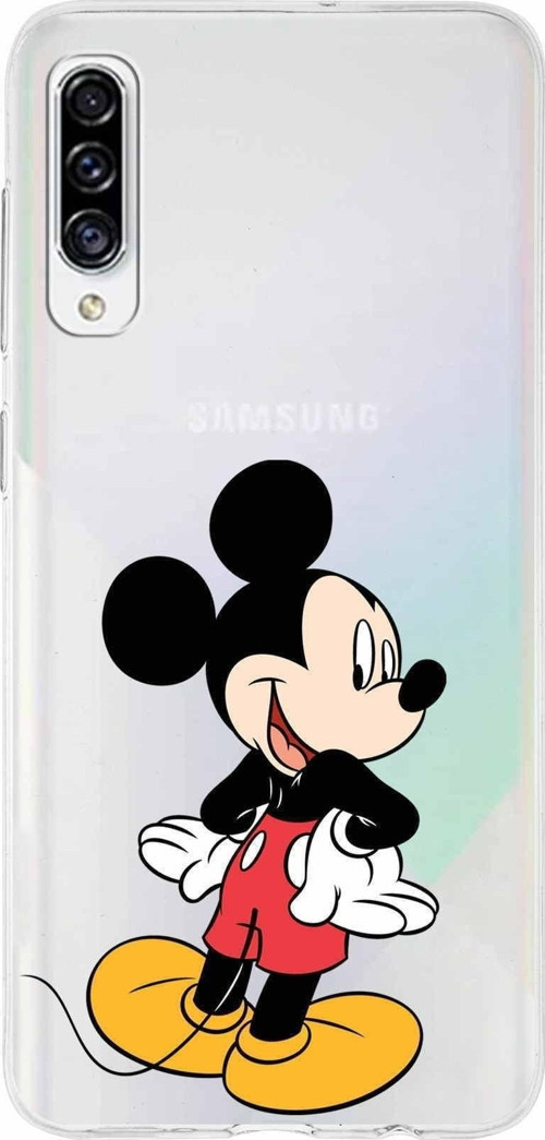 Samsung Galaxy A30S Kapak Mickey Mouse Tasarımlı Şeffaf Silikon Kılıf