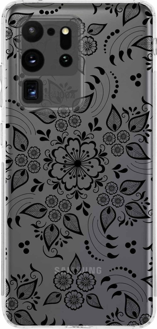 Samsung Galaxy S20 Ultra Kamera Korumalı Kapak Nostalji Desen Tasarımlı Şeffaf Kılıf