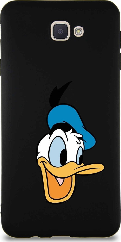 Samsung Galaxy J7 Prime 2 Soft Premier Kapak Donald Duck-A Tasarımlı Silikon Kılıf - Siyah