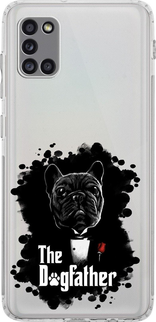 Samsung Galaxy A31 Kamera Korumalı Kapak Dog Father Tasarımlı Şeffaf Kılıf