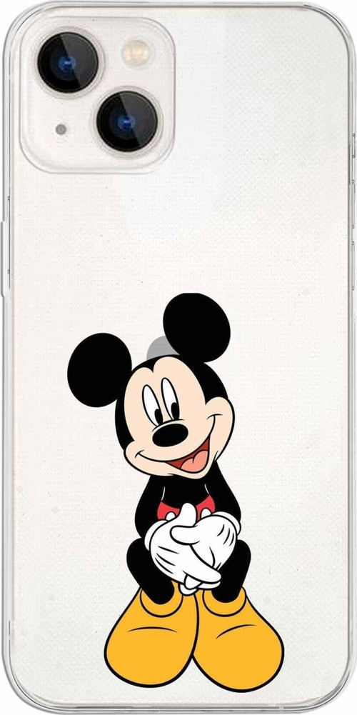 Iphone 13 Uyumlu Kapak Mickey Mouse Tasarımlı Şeffaf Silikon Kılıf