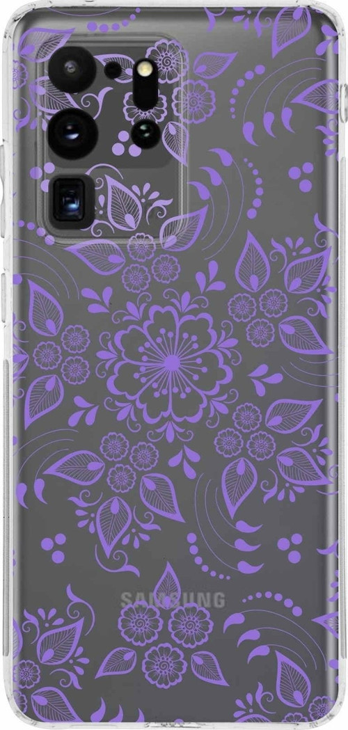Samsung Galaxy S20 Ultra Kamera Korumalı Kapak Nostalji Desen Tasarımlı Şeffaf Kılıf