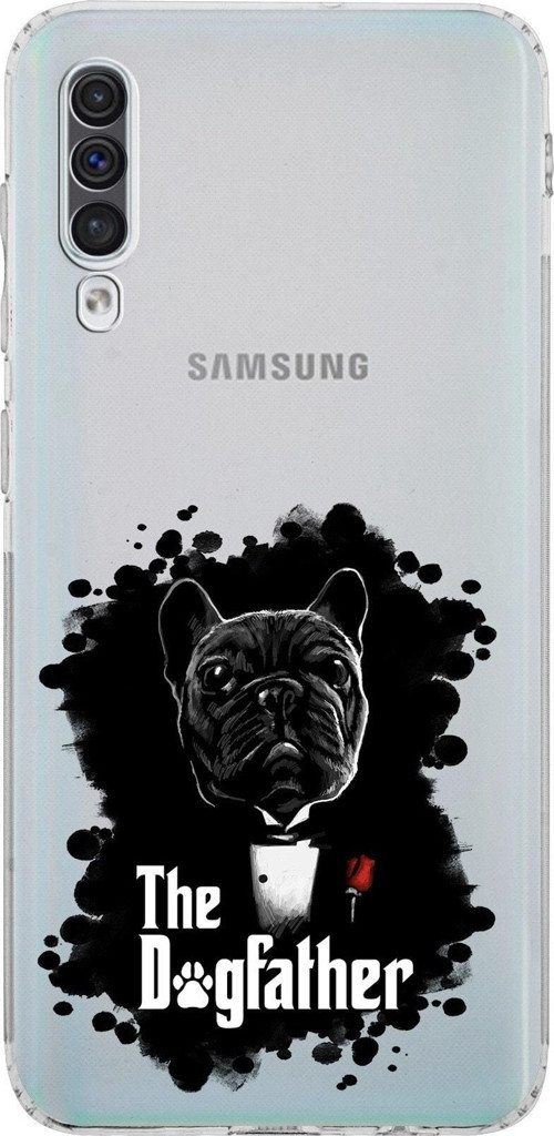 Samsung Galaxy A50S Kamera Korumalı Kapak Dog Father Tasarımlı Şeffaf Kılıf