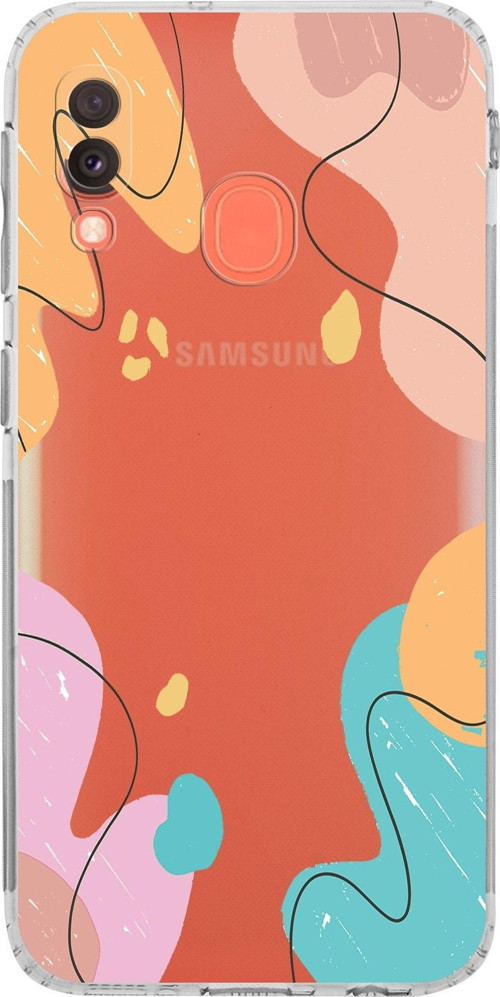Samsung Galaxy A20E Kamera Korumalı Kapak Karışık Renkler Tasarımlı Şeffaf Kılıf