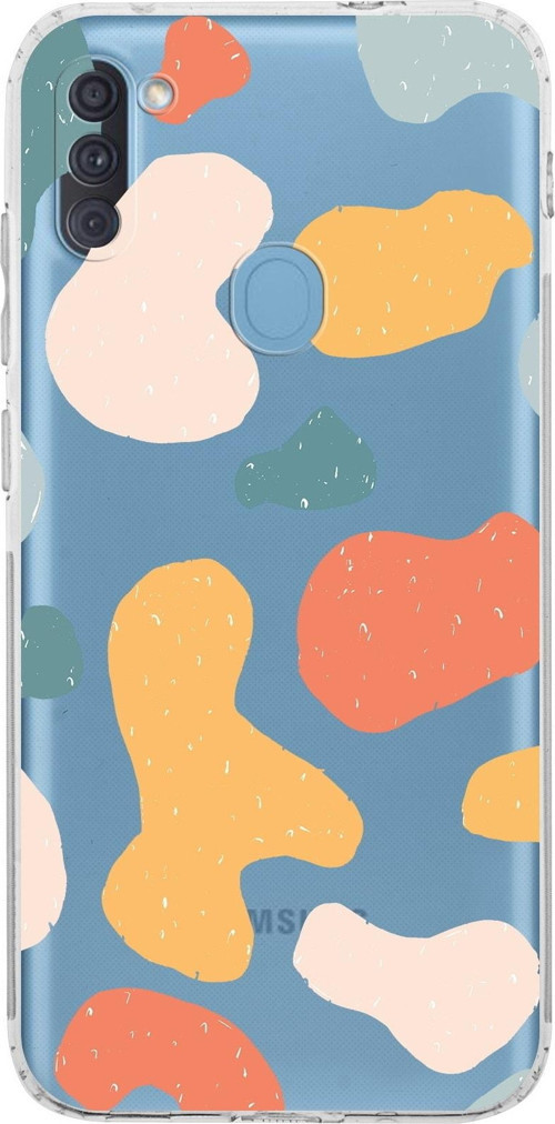 Samsung Galaxy A11 Kamera Korumalı Kapak Grunge Tasarımlı Şeffaf Kılıf