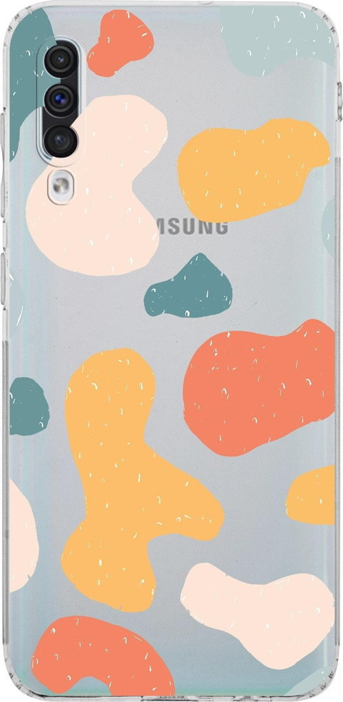 Samsung Galaxy A50S Kamera Korumalı Kapak Grunge Tasarımlı Şeffaf Kılıf