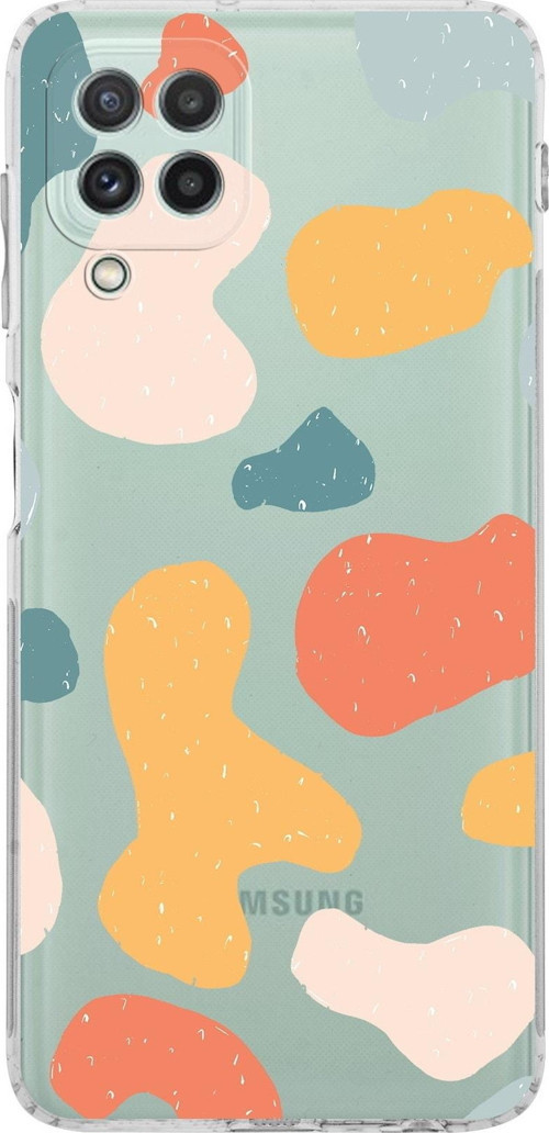 Samsung Galaxy A22 Kamera Korumalı Kapak Grunge Tasarımlı Şeffaf Kılıf