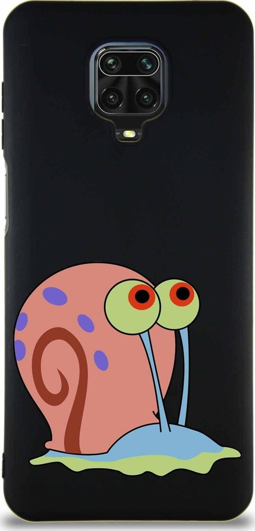 Xiaomi Redmi Note 9S Soft Premier Kapak Salyangoz Gary Tasarımlı Silikon Kılıf - Siyah