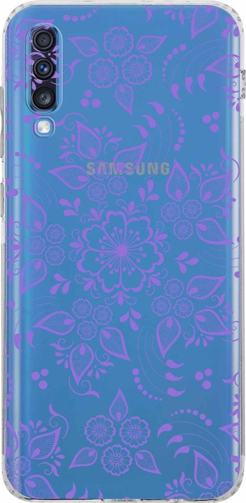 Samsung Galaxy A70 Kamera Korumalı Kapak Nostalji Desen Tasarımlı Şeffaf Kılıf