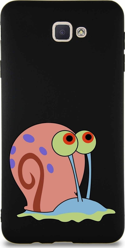 Samsung Galaxy J7 Prime 2 Soft Premier Kapak Salyangoz Gary Tasarımlı Silikon Kılıf - Siyah