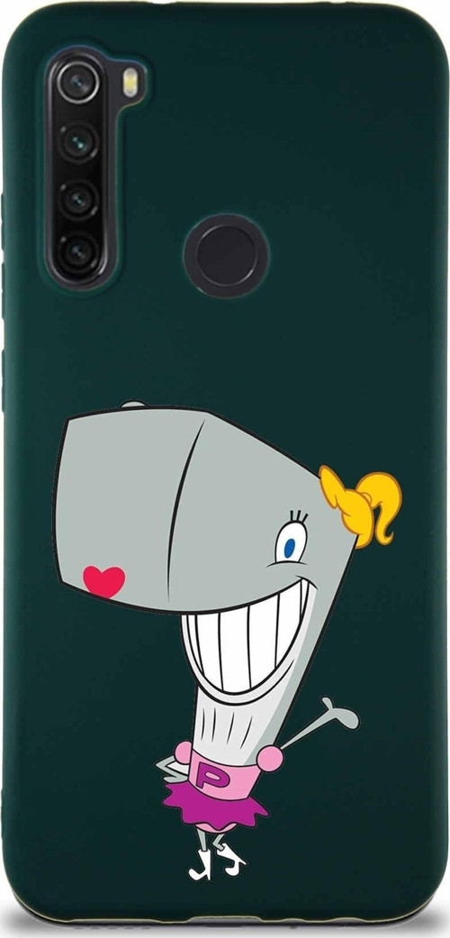 Xiaomi Redmi Note 8 Soft Premier Kapak Pearl Yengeç Tasarımlı Silikon Kılıf - Yeşil