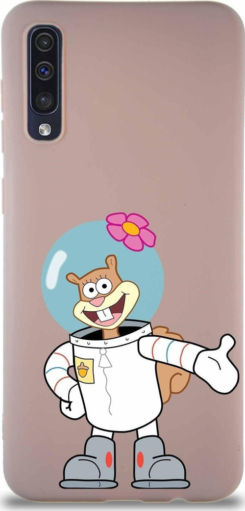 Samsung Galaxy A50 Soft Premier Kapak Sandy Tasarımlı Silikon Kılıf - Pudra
