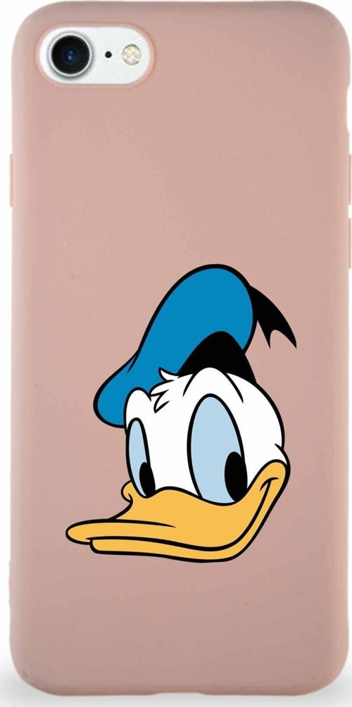 Iphone 7 Uyumlu Soft Premier Kapak Donald Duck-B Tasarımlı Silikon Kılıf - Pudra