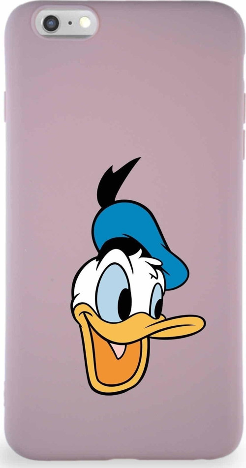 Iphone 6 Plus Soft Premier Uyumlu Kapak Donald Duck-A Tasarımlı Silikon Kılıf - Pudra