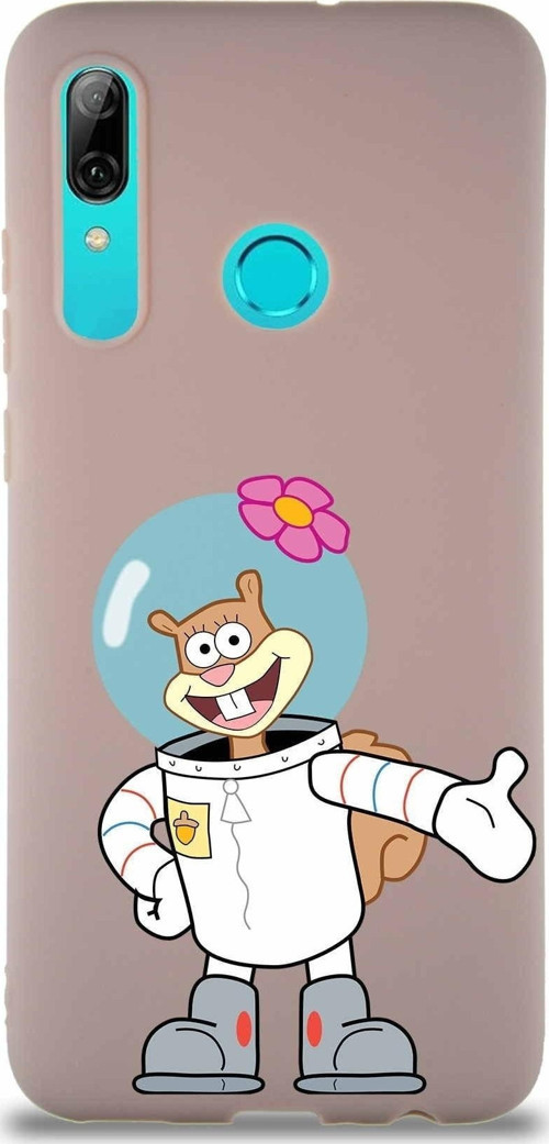 Huawei P Smart 2019 Soft Premier Kapak Sandy Tasarımlı Silikon Kılıf - Pudra