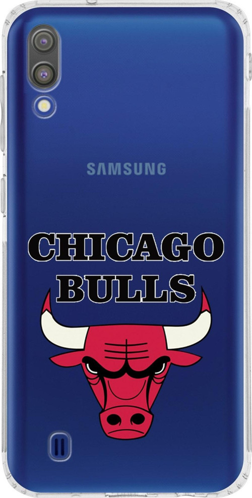 Samsung Galaxy M10 Uyumlu Kamera Korumalı Kapak Chicago Bulls Tasarımlı Şeffaf Kılıf