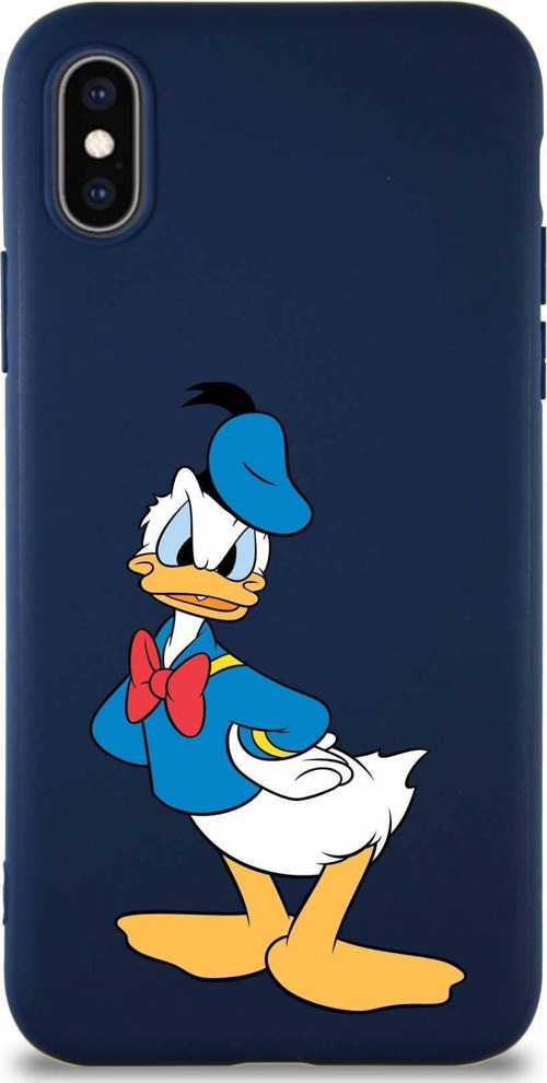 Iphone X Soft Premier Kapak Donald Duck-D Tasarımlı Silikon Kılıf - Lacivert
