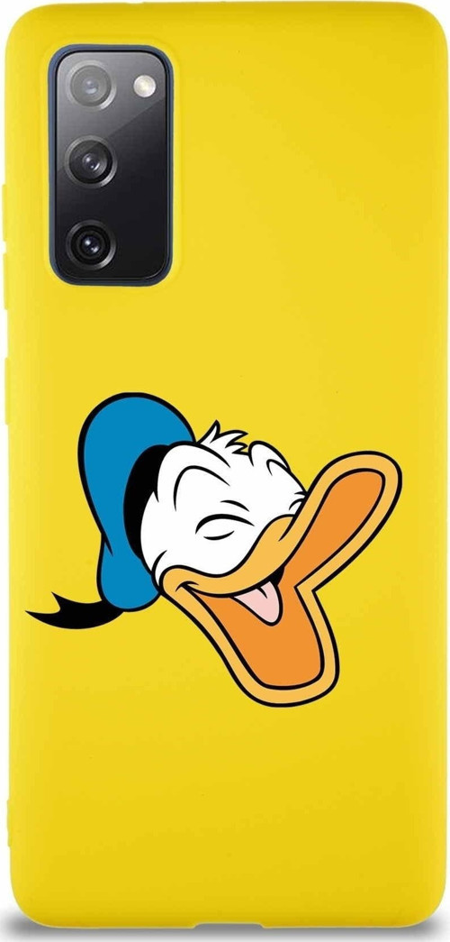 Samsung Galaxy S20 Fe Soft Premier Kapak Donald Duck-E Tasarımlı Silikon Kılıf - Sarı