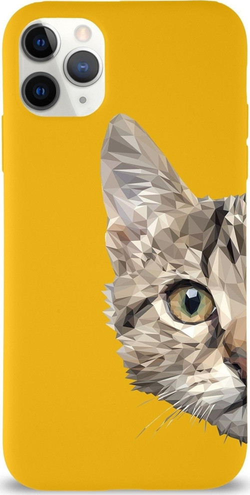 Iphone 11 Pro Uyumlu Lansman Kılıf Catface Tasarımlı Altı Kapalı Içi Kadife Kaplı Kapak