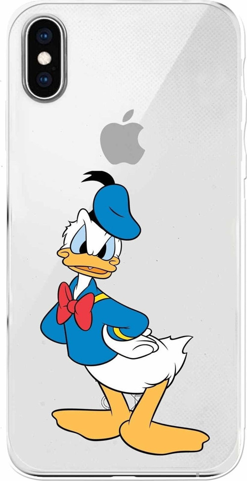Apple Iphone Xs Uyumlu Kamera Korumalı Kapak Donald Duck Tasarımlışeffaf Kılıf