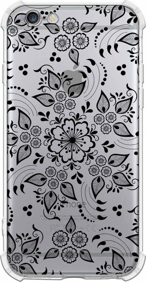 Apple Iphone 6S Plus Uyumlu Köşe Korumalı Antişok Kapak Nostalji Desen Tasarımlı Şeffaf Kılıf