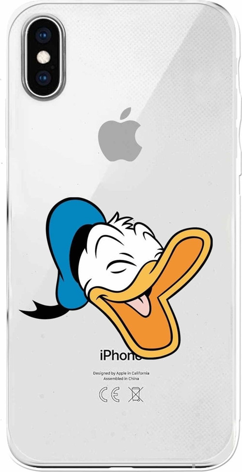Apple Iphone Xs Uyumlu Kamera Korumalı Kapak Donald Duck Tasarımlışeffaf Kılıf