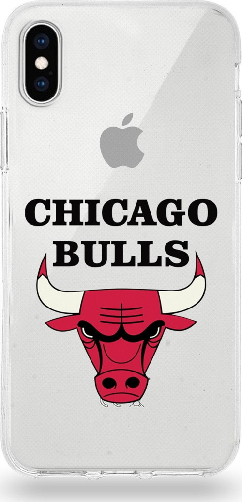 Iphone Xs Uyumlu Kapak Chicago Bulls Tasarımlı Şeffaf Silikon Kılıf