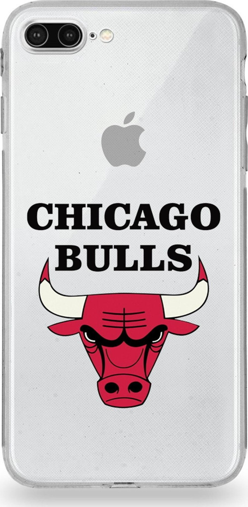 Apple Iphone 7 Plus Uyumlu Kamera Korumalı Kapak Chicago Bulls Tasarımlı Şeffaf Kılıf