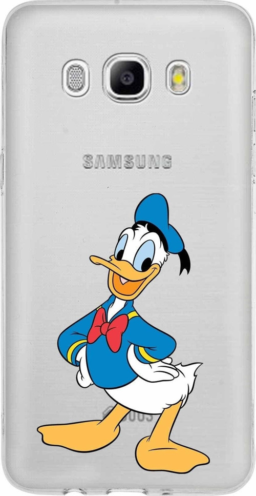 Samsung Galaxy J5 2016 Kapak Donald Duck Tasarımlı Şeffaf Silikon Kılıf