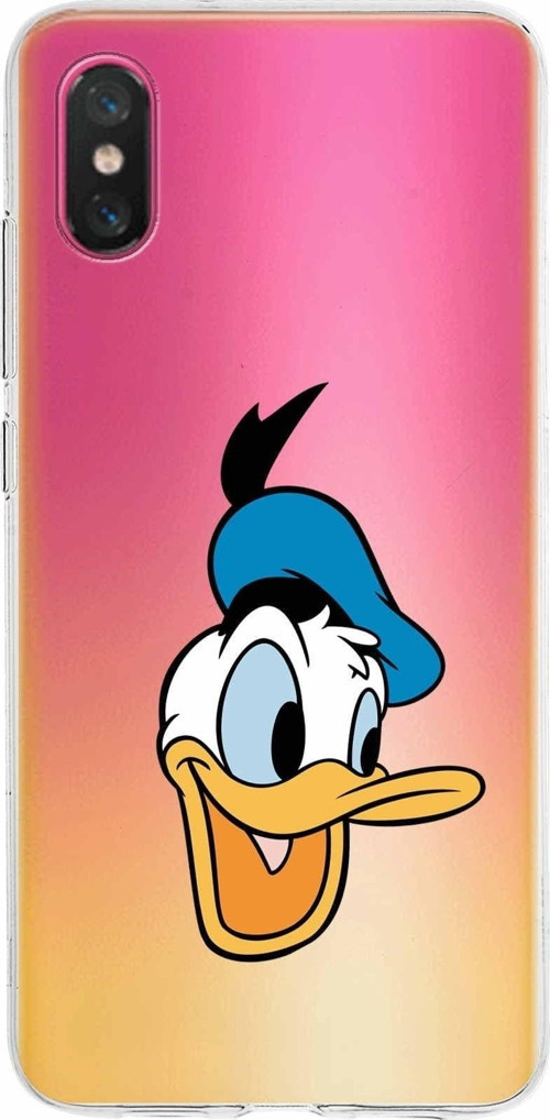 Xiaomi Mi 8 Pro Uyumlu Kapak Donald Duck Tasarımlı Şeffaf Silikon Kılıf