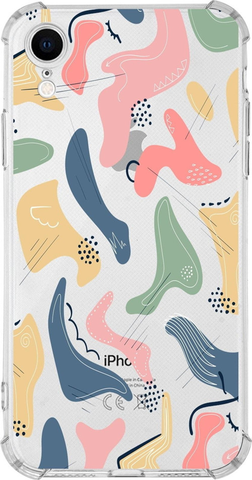 Iphone Xr Uyumlu Darbe Emici Antişok Kapak Abstract Tasarımlı Şeffaf Silikon Kılıf