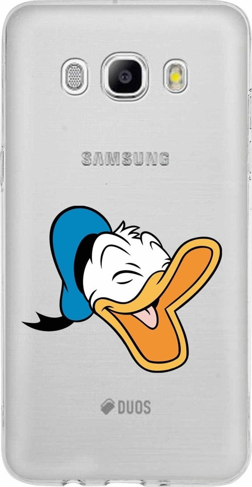 Samsung Galaxy J5 2016 Kapak Donald Duck Tasarımlı Şeffaf Silikon Kılıf