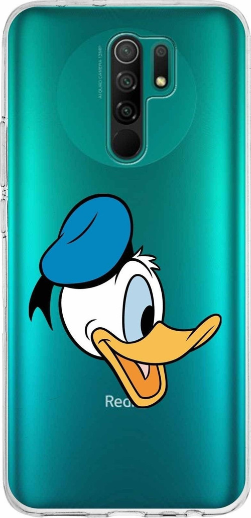 Xiaomi Redmi 9 Uyumlu Kapak Donald Duck Tasarımlı Şeffaf Silikon Kılıf