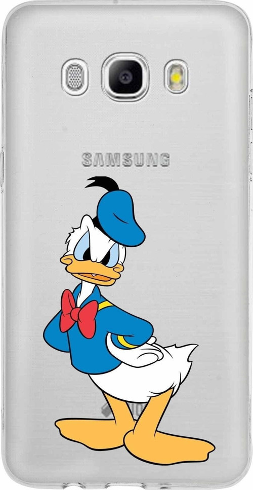 Samsung Galaxy J5 2016 Kapak Donald Duck Tasarımlı Şeffaf Silikon Kılıf