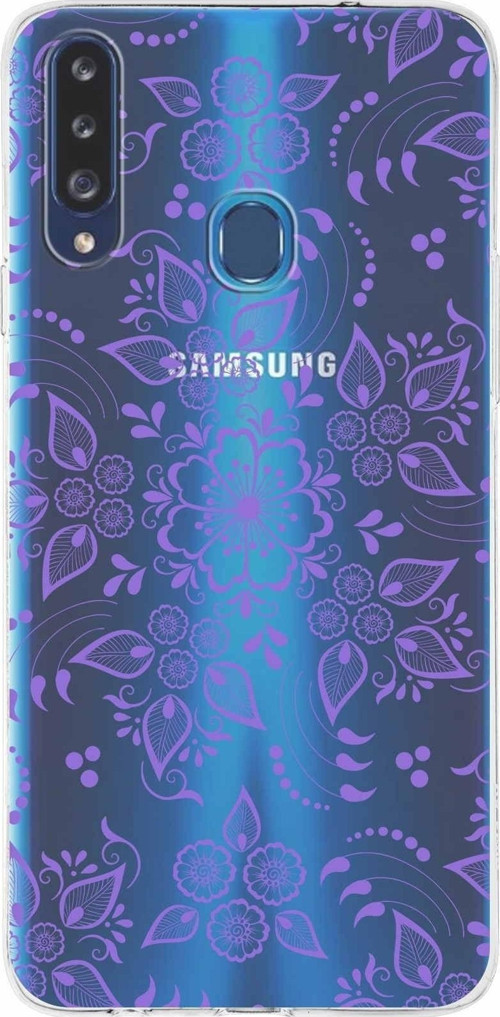 Samsung Galaxy A20S Kapak Nostalji Desen Tasarımlı Şeffaf Silikon Kılıf