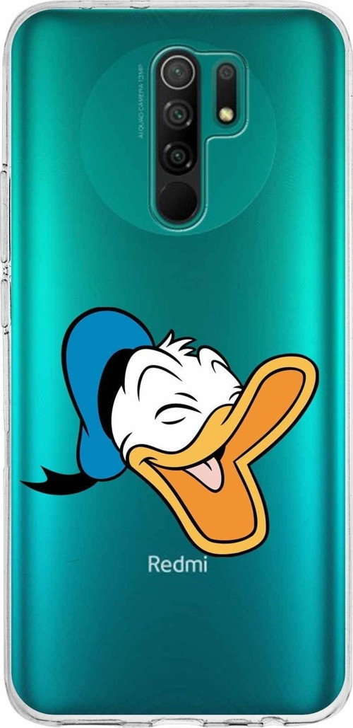Xiaomi Redmi 9 Uyumlu Kapak Donald Duck Tasarımlı Şeffaf Silikon Kılıf