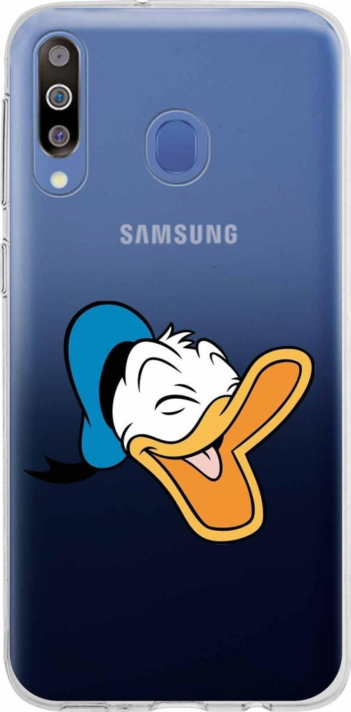 Samsung Galaxy M30 Kapak Donald Duck Tasarımlı Şeffaf Silikon Kılıf