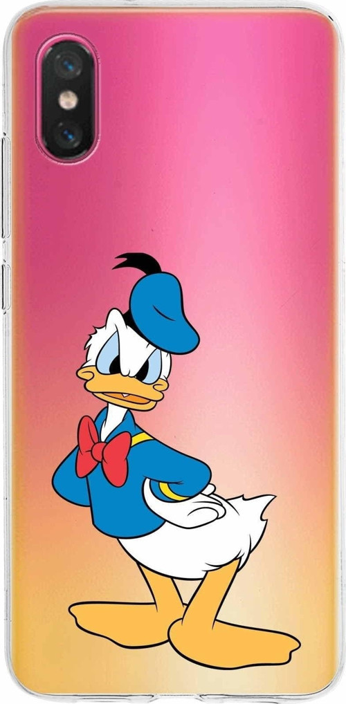 Xiaomi Mi 8 Pro Uyumlu Kapak Donald Duck Tasarımlı Şeffaf Silikon Kılıf