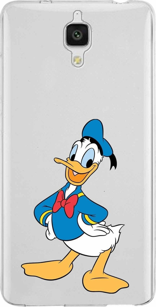 Xiaomi Mi 4 Uyumlu Kapak Donald Duck Tasarımlı Şeffaf Silikon Kılıf