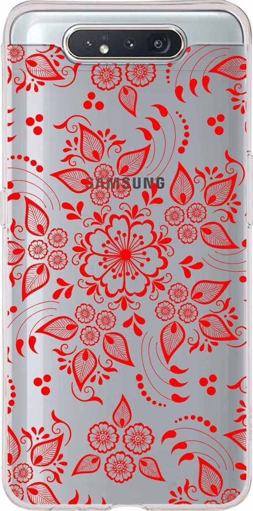 Samsung Galaxy A80 Kapak Nostalji Desen Tasarımlı Şeffaf Silikon Kılıf