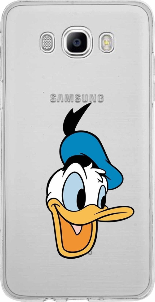 Samsung Galaxy J7 2016 Kapak Donald Duck Tasarımlı Şeffaf Silikon Kılıf