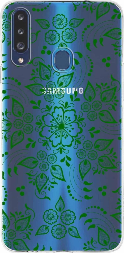 Samsung Galaxy A20S Kapak Nostalji Desen Tasarımlı Şeffaf Silikon Kılıf