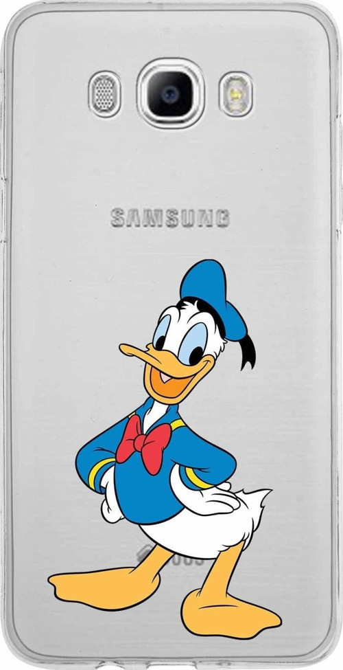 Samsung Galaxy J7 2016 Kapak Donald Duck Tasarımlı Şeffaf Silikon Kılıf