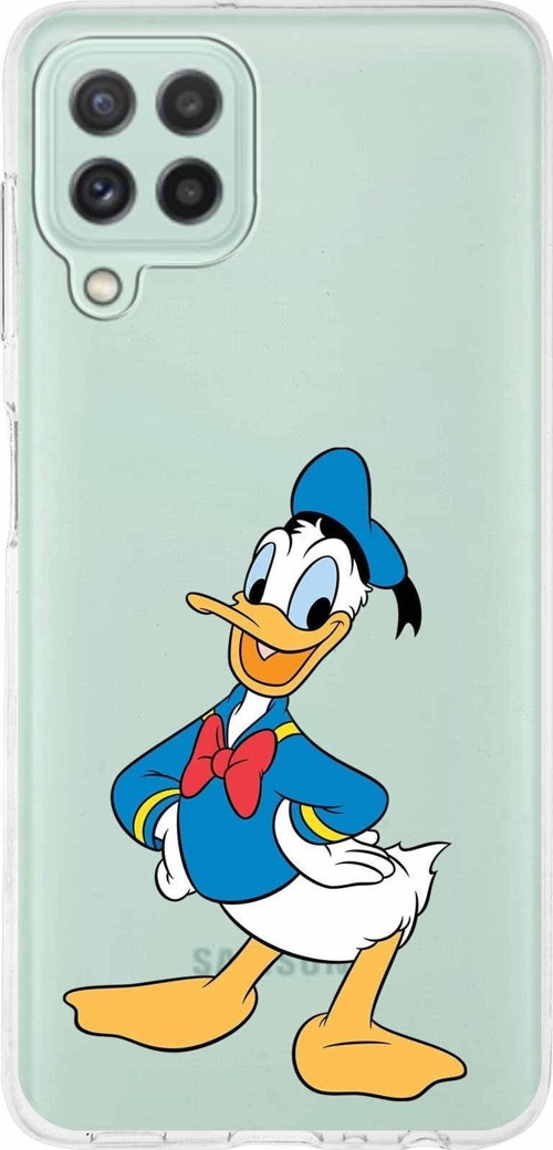 Samsung Galaxy A22 Kapak Donald Duck Tasarımlı Şeffaf Silikon Kılıf