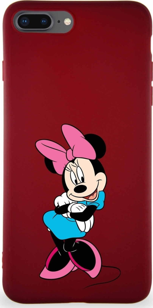 Iphone 7 Plus Uyumlu Soft Premier Kapak Minnie Mouse-D Tasarımlı Silikon Kılıf - Mürdüm