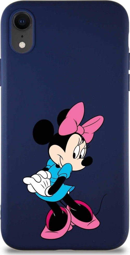 Iphone Xr Uyumlu Soft Premier Kapak Minnie Mouse-F Tasarımlı Silikon Kılıf - Lacivert