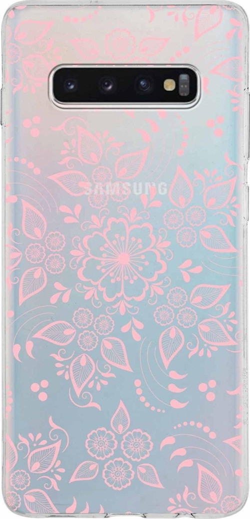 Samsung Galaxy S10 Plus Kapak Nostalji Desen Tasarımlı Şeffaf Silikon Kılıf