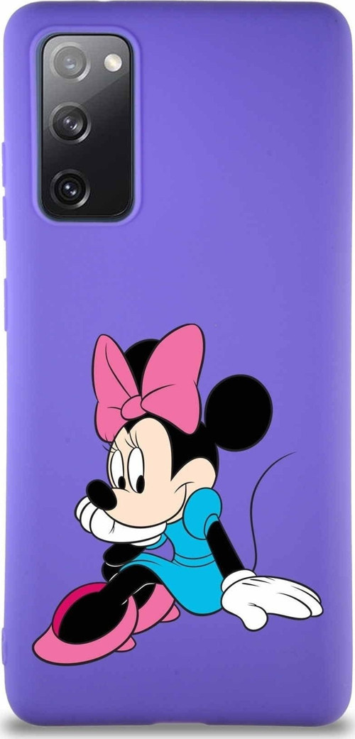 Samsung Galaxy S20 Fe Soft Premier Kapak Minnie Mouse-E Tasarımlı Silikon Kılıf - Mor