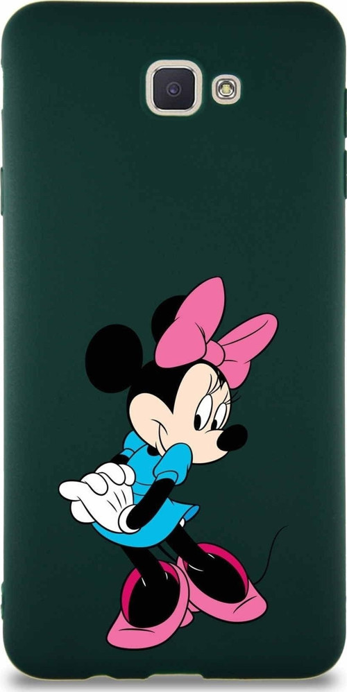 Samsung Galaxy J7 Prime 2 Soft Premier Kapak Minnie Mouse-F Tasarımlı Silikon Kılıf - Yeşil