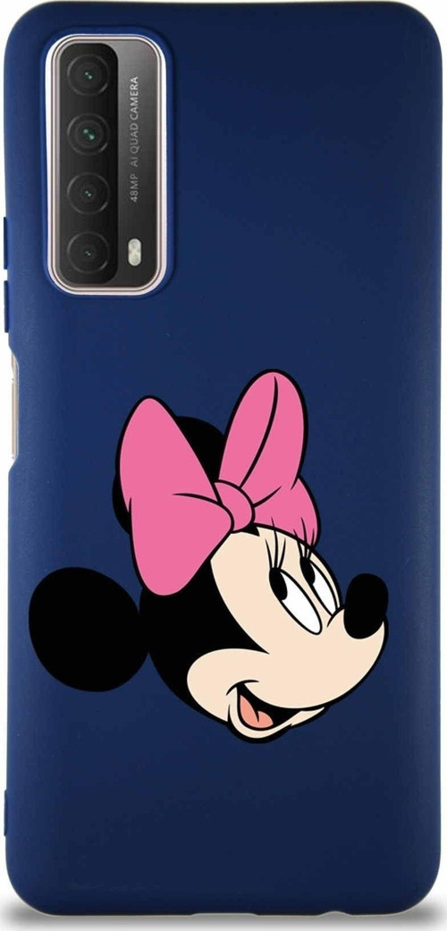 Huawei Y7A Soft Premier Kapak Minnie Mouse-A Tasarımlı Silikon Kılıf - Lacivert